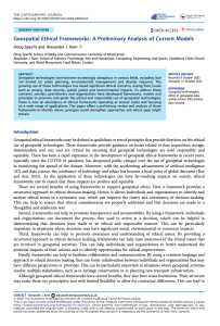 Geospatial Ethical Frameworks: A Preliminary Analysis of Current Models